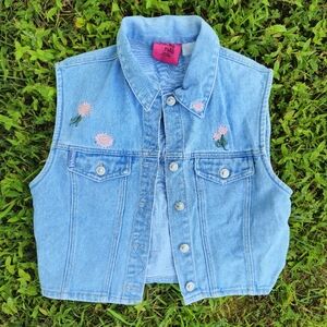 Vintage Crop Jean Vest Size XS